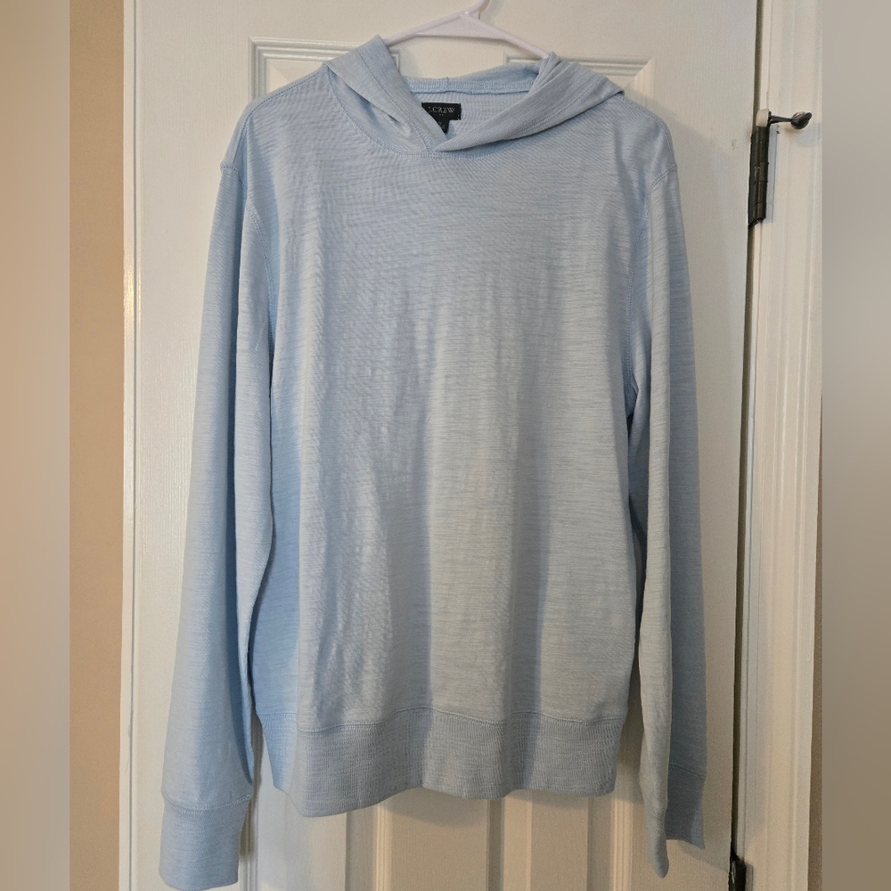 J. Crew Light Blue Men's Hoodie TShirt (Sz  S)